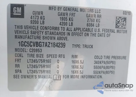 2010 Chevrolet Silverado 2500Hd Work Truck from USA, damaged, VIN 1GC5CVBG7AZ184239